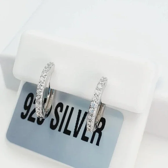 "925 Sterling Silver Cubic Zirconia Earrings, U19254900 - Picture 2 of 10